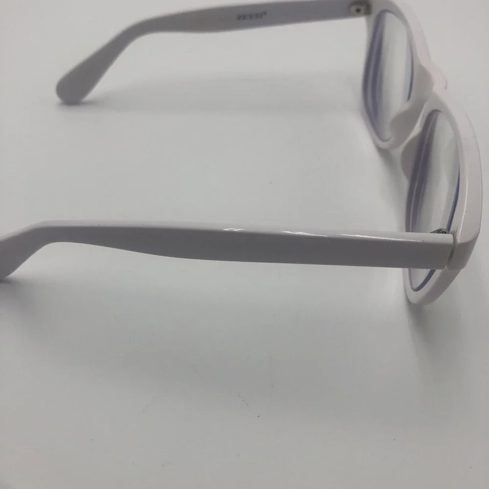 Womens Glasses Frames Zenni White Square Shaped  W/ Lens Preowned Used With Case